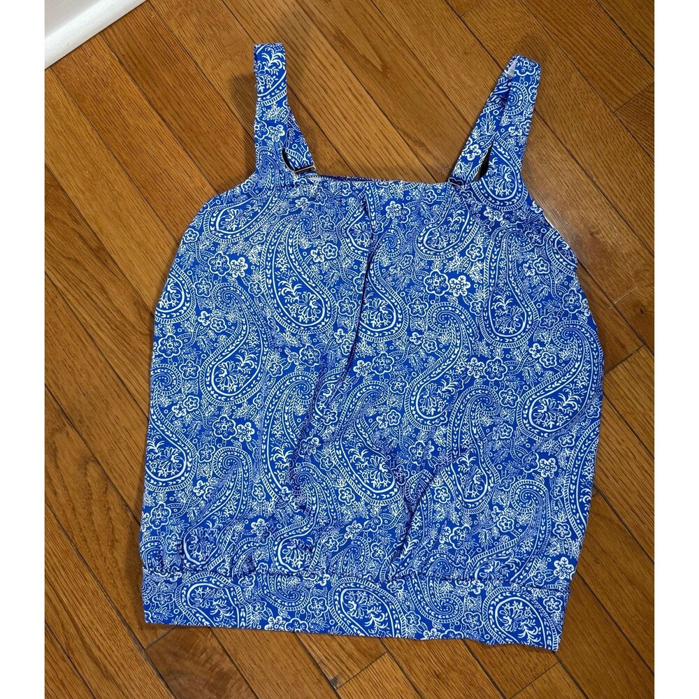 Lands End Women Blouson‎ Tankini Top & Swim Skirt Bandana Paisley Size 6P - Picture 2 of 8